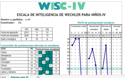 Test Wisc V, Correlación entre Tests